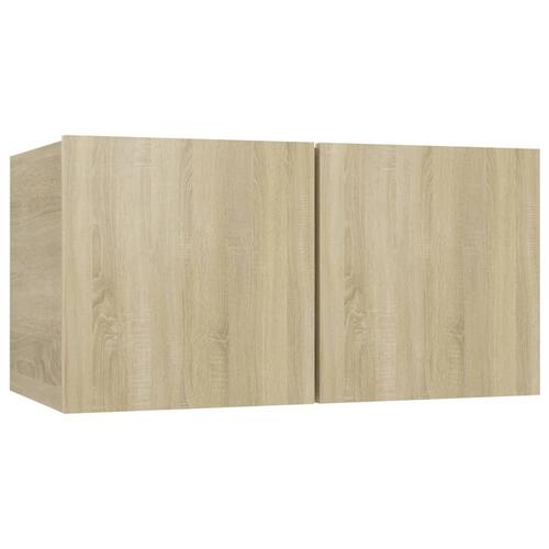 Væghængte tv-skabe 3 stk. 60x30x30 cm sonoma-eg