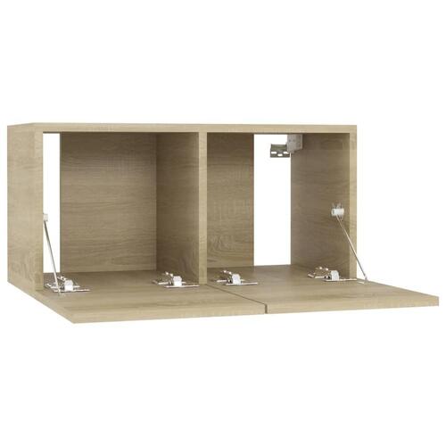 Væghængte tv-skabe 3 stk. 60x30x30 cm sonoma-eg