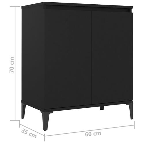 Skænk 60x35x70 cm konstrueret træ sort