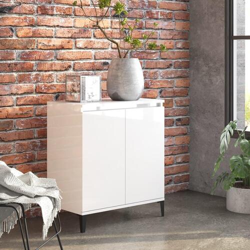 Skænk 60x35x70 cm konstrueret træ hvid højglans