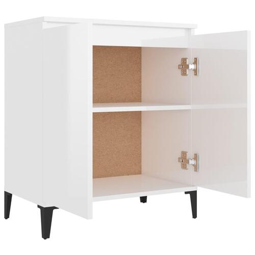 Skænk 60x35x70 cm konstrueret træ hvid højglans
