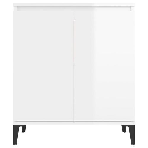 Skænk 60x35x70 cm konstrueret træ hvid højglans