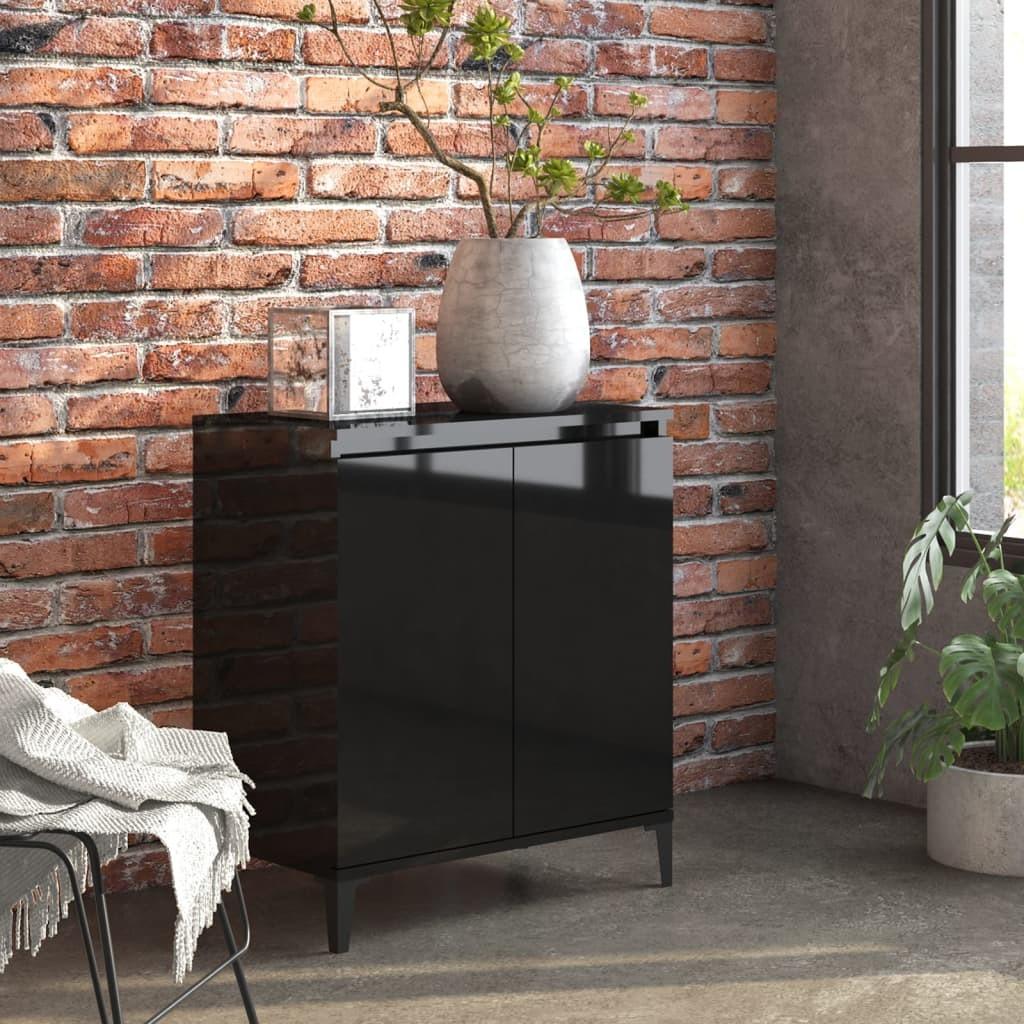 Skænk 60x35x70 cm konstrueret træ sort højglans
