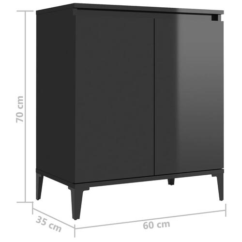 Skænk 60x35x70 cm konstrueret træ sort højglans