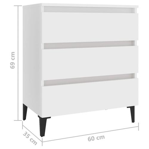 Skænk 60x35x69 cm konstrueret træ hvid