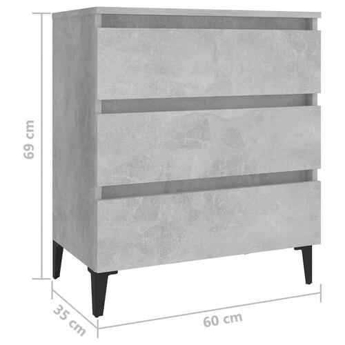 Skænk 60x35x69 cm konstrueret træ betongrå