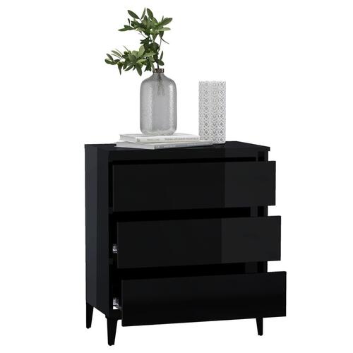 Skænk 60x35x69 cm spånplade sort højglans