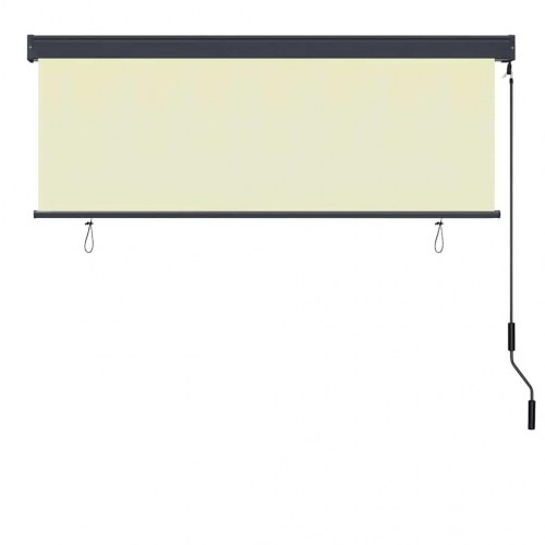 Udendørs rullegardin - cremefarvet 180 × 250 cm i stof og aluminium