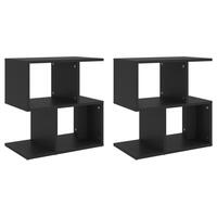 Sengeskabe 2 stk. 50x30x51,5 cm spånplade sort