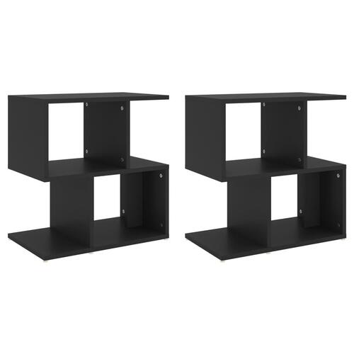Sengeskabe 2 stk. 50x30x51,5 cm spånplade sort