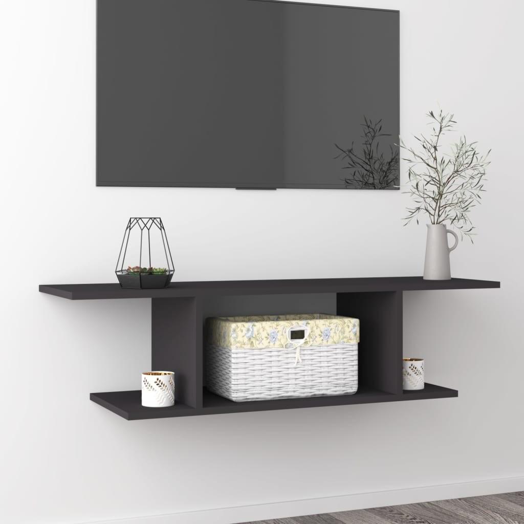 Væghængt tv-skab 103x30x26,5 cm grå