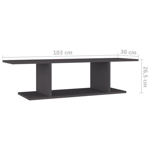 Væghængt tv-skab 103x30x26,5 cm grå