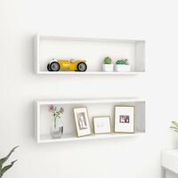 Væghylder 2 stk. 80x15x26,5 cm kubeform konstrueret træ