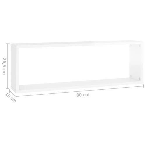 Væghylder 2 stk. 80x15x26,5 cm kubeform konstrueret træ