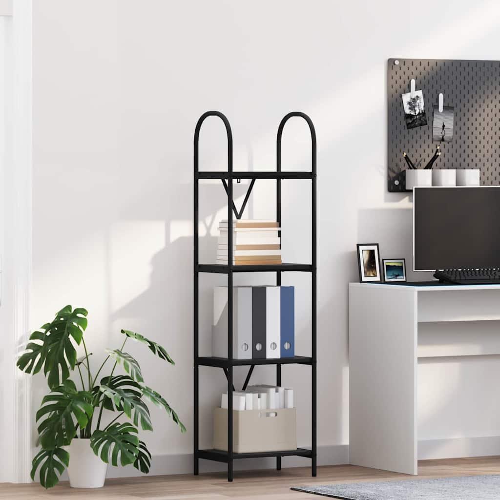 Bogreol Sort eg 40 x 30 x 146 cm Konstrueret træ billede