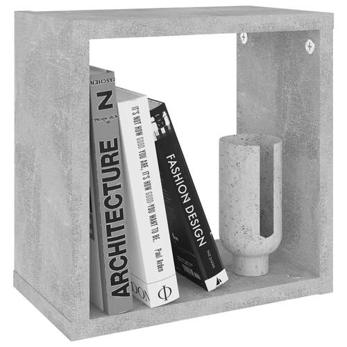 Væghylder 2 stk. 26x15x26 cm kubeformet betongrå