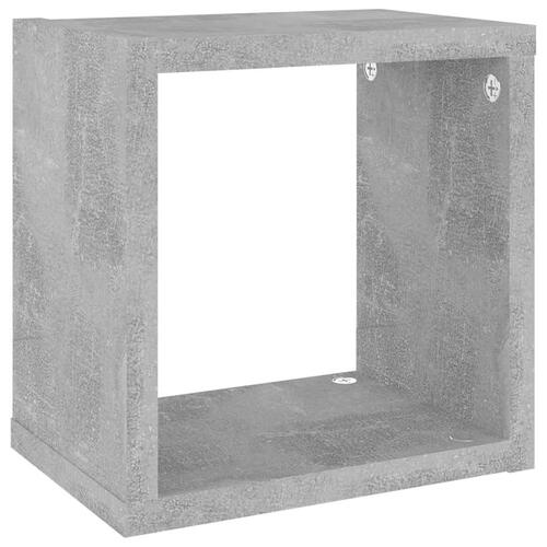 Væghylder 2 stk. 22x15x22 cm kubeformet betongrå