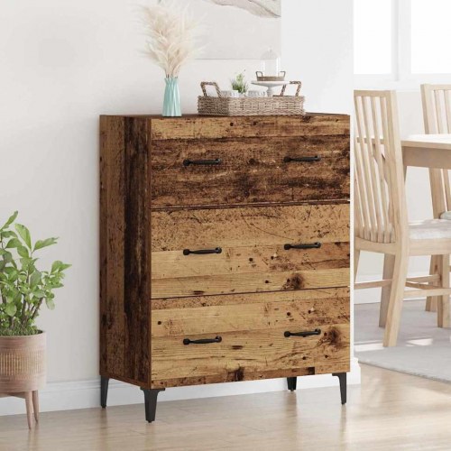 Skænk i gammelt træ med 3 skuffer - 69,5 x 34 x 90 cm