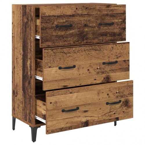 Skænk i gammelt træ med 3 skuffer - 69,5 x 34 x 90 cm