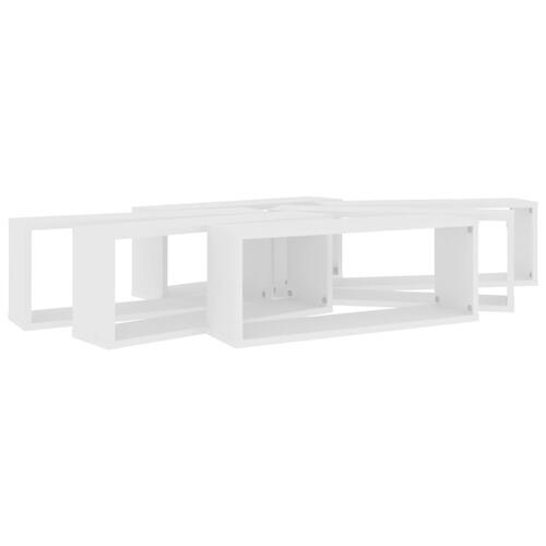 Væghylder 6 stk. 60x15x23 cm kubeformet konstrueret træ hvid