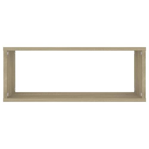 Væghylder 2stk. 60x15x23cm kubeformet konstrueret træ sonoma-eg