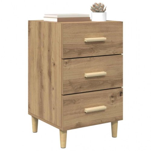 Sengebord i Artisan egetræ med 3 skuffer - 40 x 40,5 x 66 cm
