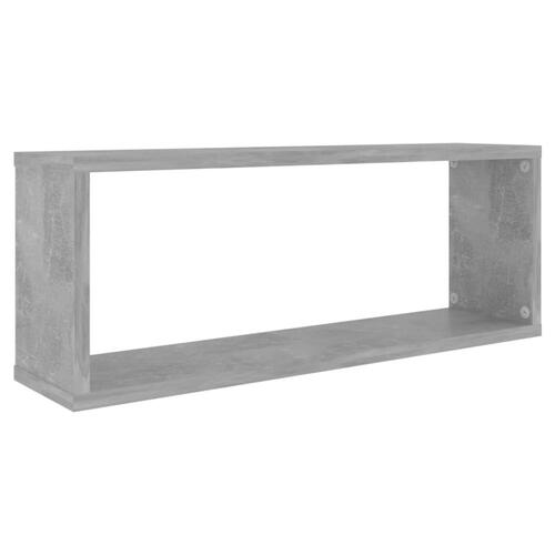 Væghylder 2 stk. 60x15x23cm kubeformet konstrueret træ betongrå