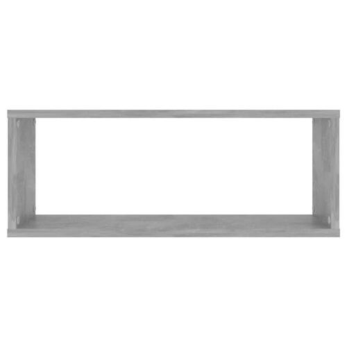 Væghylder 2 stk. 60x15x23cm kubeformet konstrueret træ betongrå