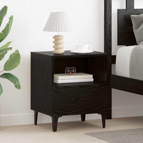 Sengebord 2 stk. sort eg 40 x 35 x 47,5 cm