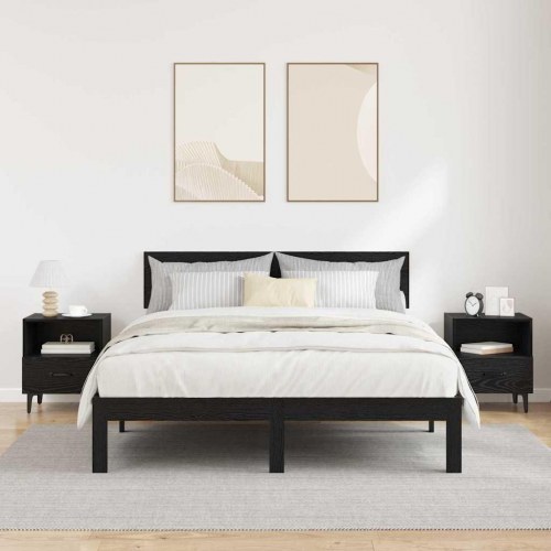 Sengebord 2 stk. sort eg 40 x 35 x 47,5 cm