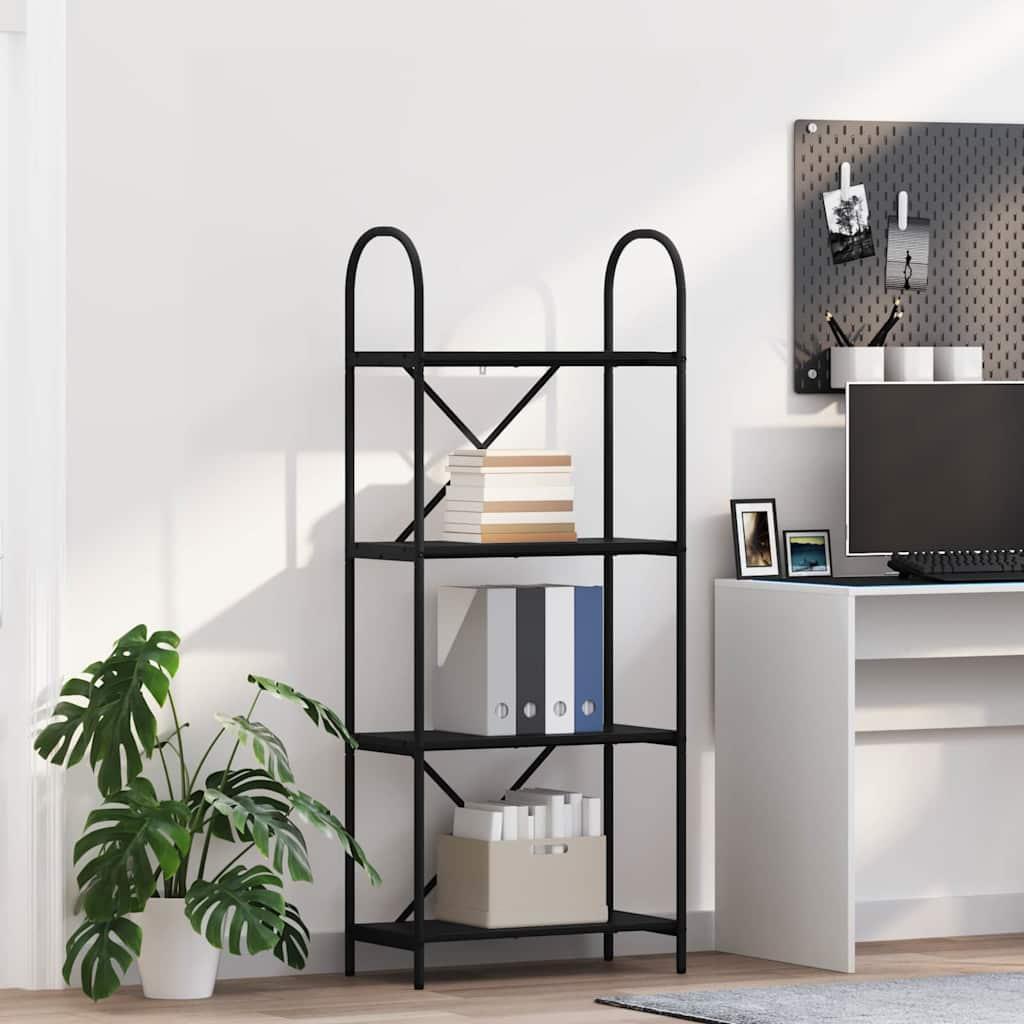 Bogreol Sort eg 60 x 30 x 146 cm Konstrueret træ billede