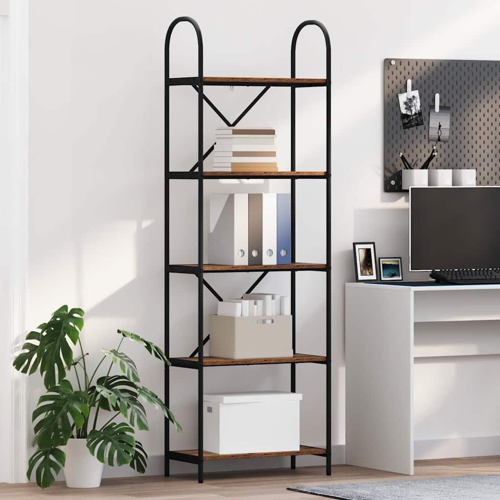 Bogreol Gammelt træ 60 x 30 x 183 cm Konstrueret træ billede