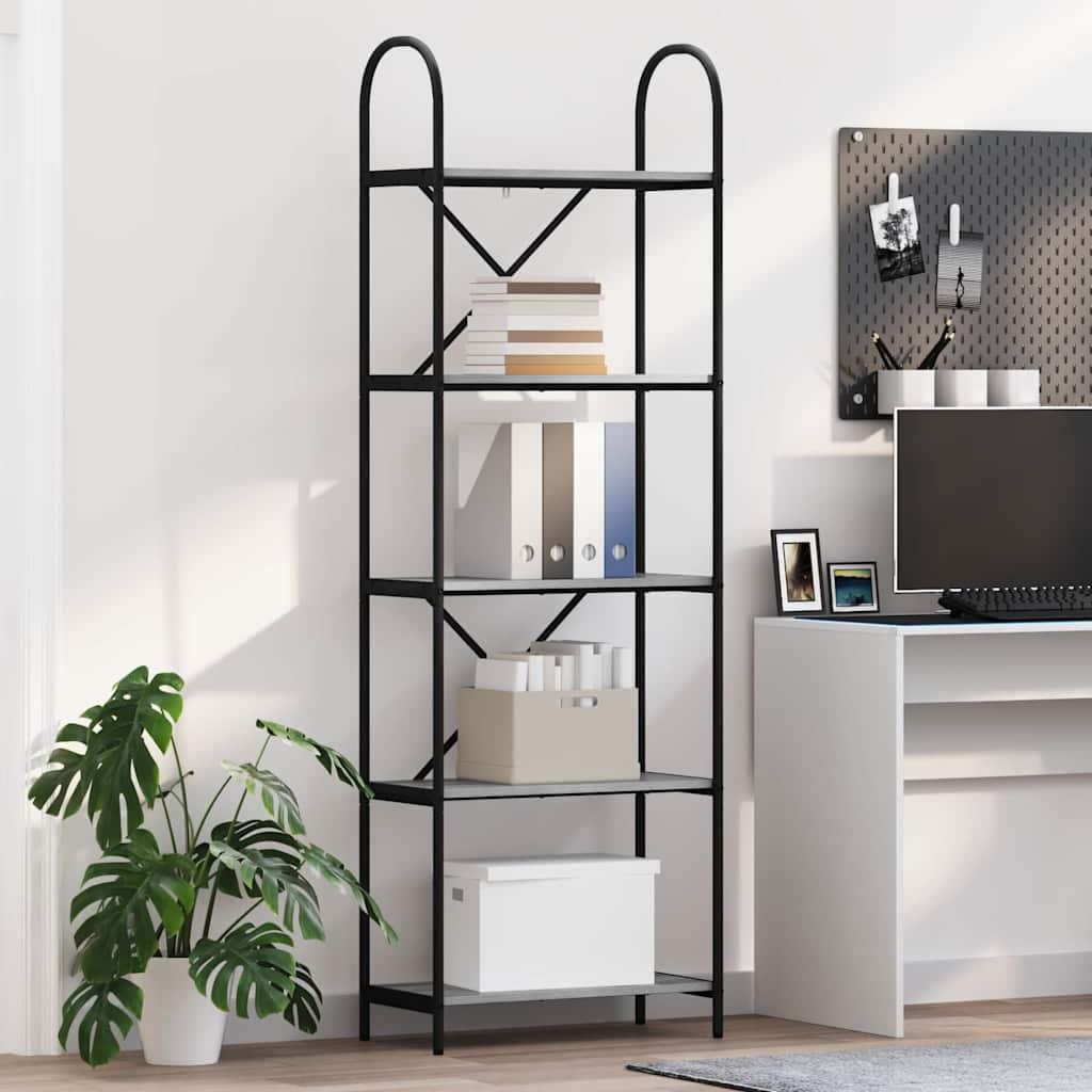 Bogreol Grå sonoma-eg 60 x 30 x 183 cm Konstrueret træ billede