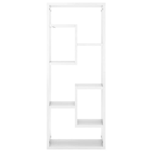 Væghylde 36x16x90 cm konstrueret træ hvid højglans