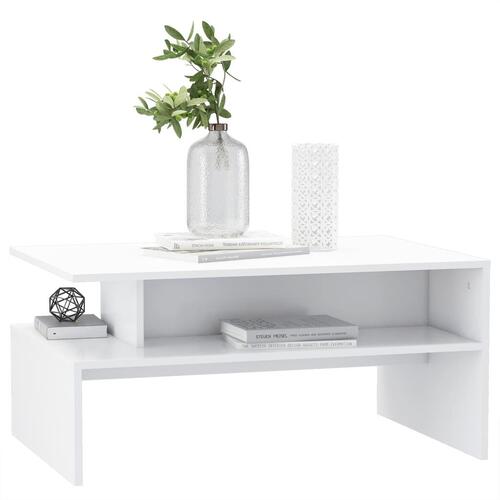 Sofabord 90x60x42,5 cm konstrueret træ hvid