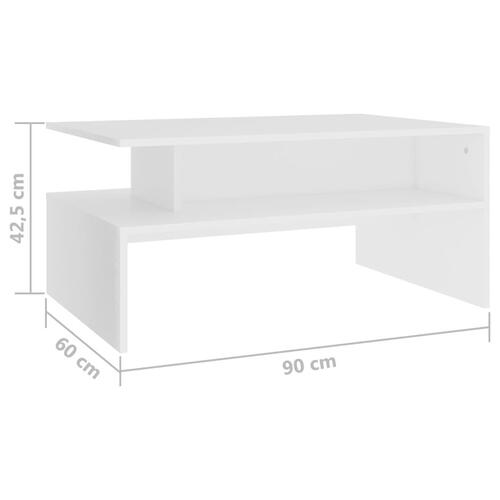 Sofabord 90x60x42,5 cm konstrueret træ hvid