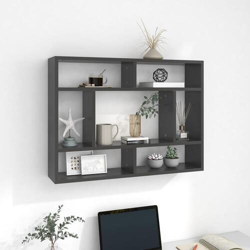 Vægreol 75x16x55 cm konstrueret træ grå