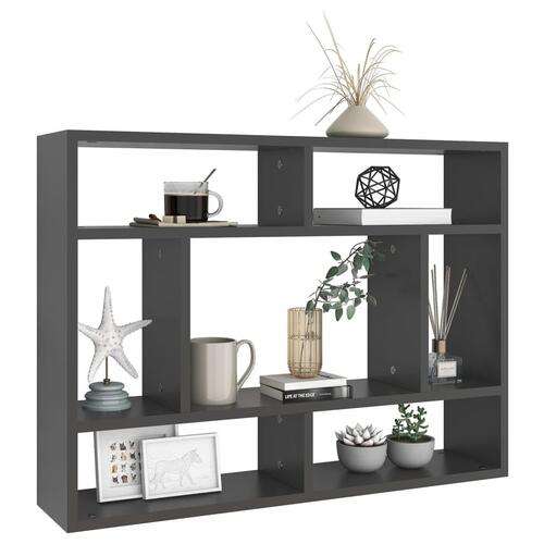 Vægreol 75x16x55 cm konstrueret træ grå