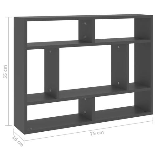 Vægreol 75x16x55 cm konstrueret træ grå