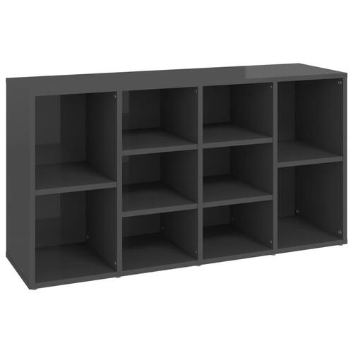 Skobænk 103x30x54,5 cm konstrueret træ grå højglans