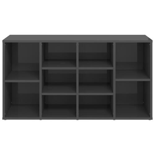 Skobænk 103x30x54,5 cm konstrueret træ grå højglans