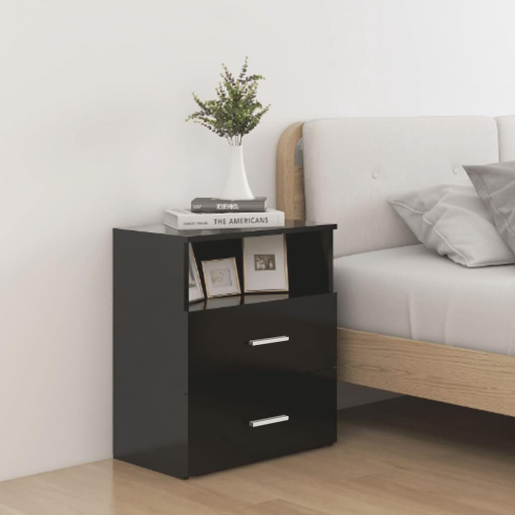 Sengeskabe 2 stk. 50x32x60 cm sort