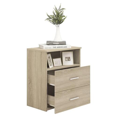 Sengeskabe 2 stk. 50x32x60 cm sonoma-eg