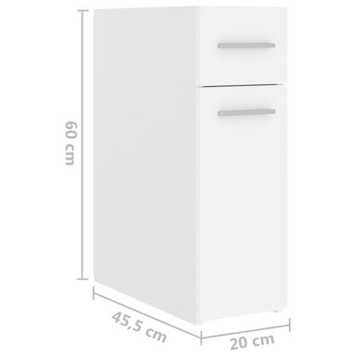 Apotekerskab 20x45,5x60 cm konstrueret træ hvid