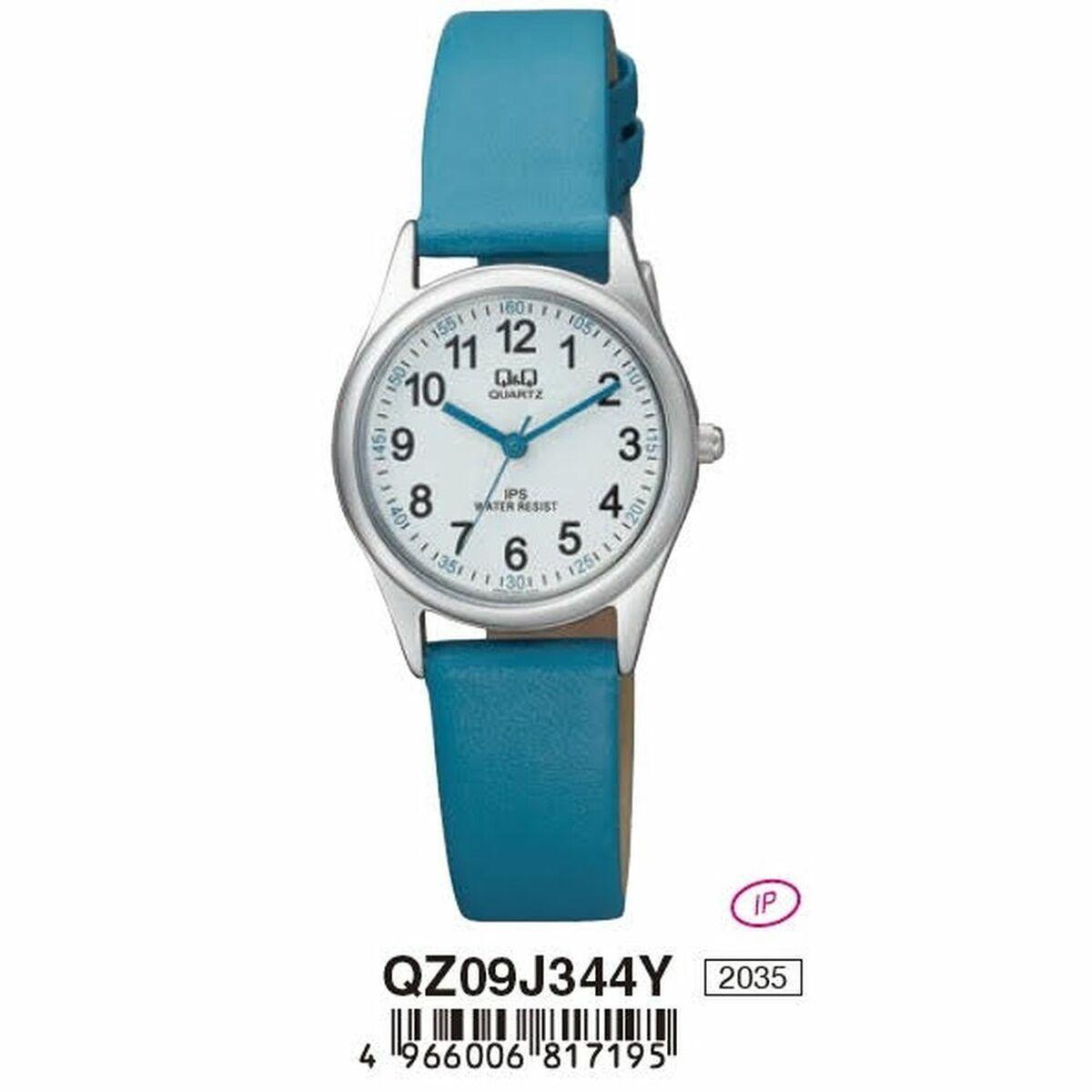 Q&Q QZ09J344Y børneur - armbåndsur Ø 27 mm, læderrem billede