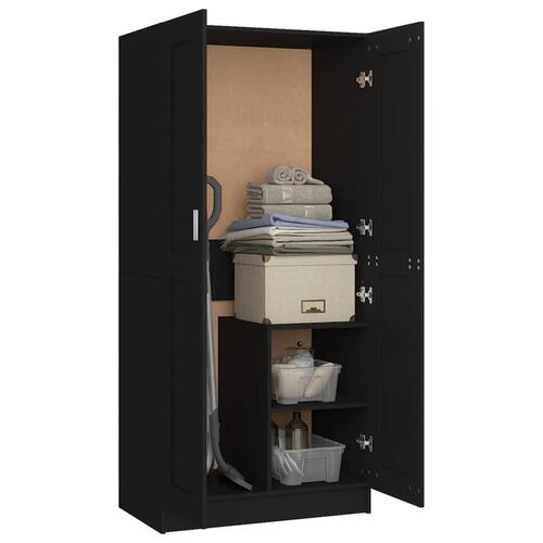 Klædeskab 82,5x51,5x180 cm konstrueret træ sort