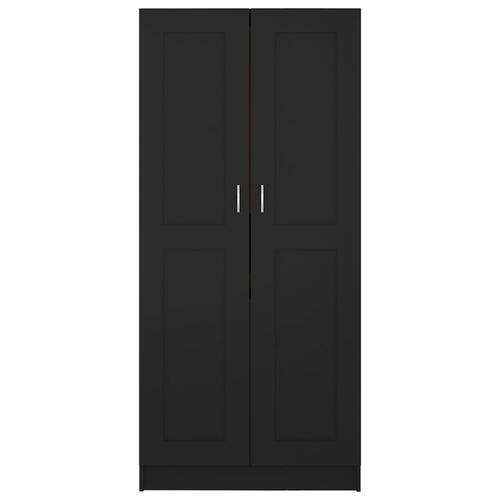 Klædeskab 82,5x51,5x180 cm konstrueret træ sort