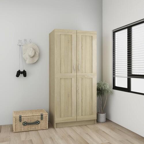 Klædeskab 82,5x51,5x180 cm konstrueret træ sonoma-eg