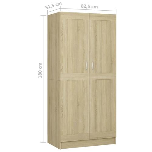 Klædeskab 82,5x51,5x180 cm konstrueret træ sonoma-eg
