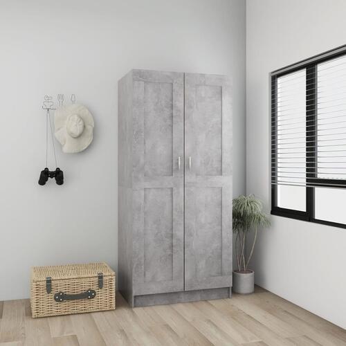 Klædeskab 82,5x51,5x180 cm konstrueret træ betongrå